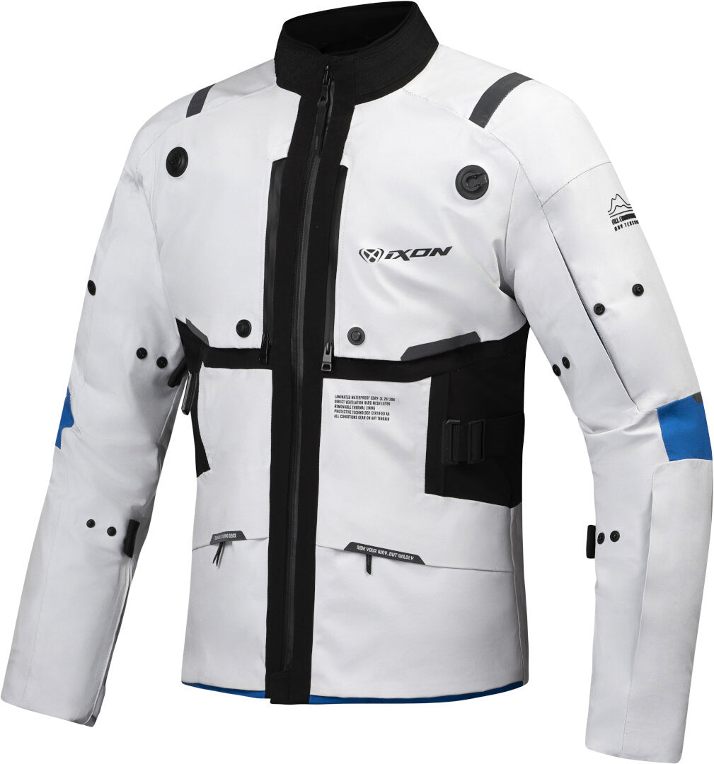 IXON M-SKEID Moto Hombre Chaqueta Textil Gris Claro/Azul