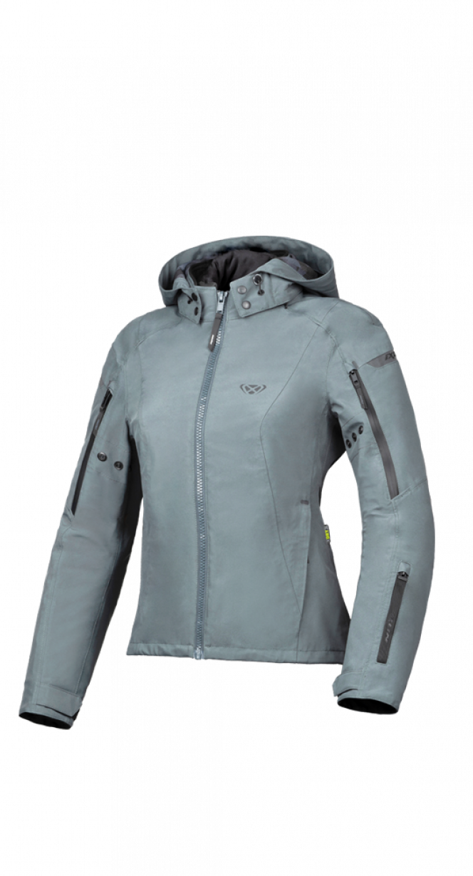 IXON BURNING Mujer Textil Motocicleta Chaqueta Táctica Verde