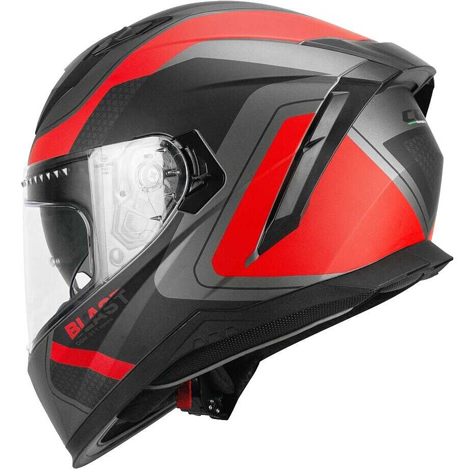 CGM 311R BLAST RACE Integral Moto Casco Rojo Antracita Mate