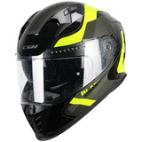 CGM 311R BLAST RACE Integral Moto Casco Negro Amarillo Fluo