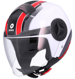 SHIRO ATENAS DELPHI CASCO JET DE MOTOCICLETA ROJO