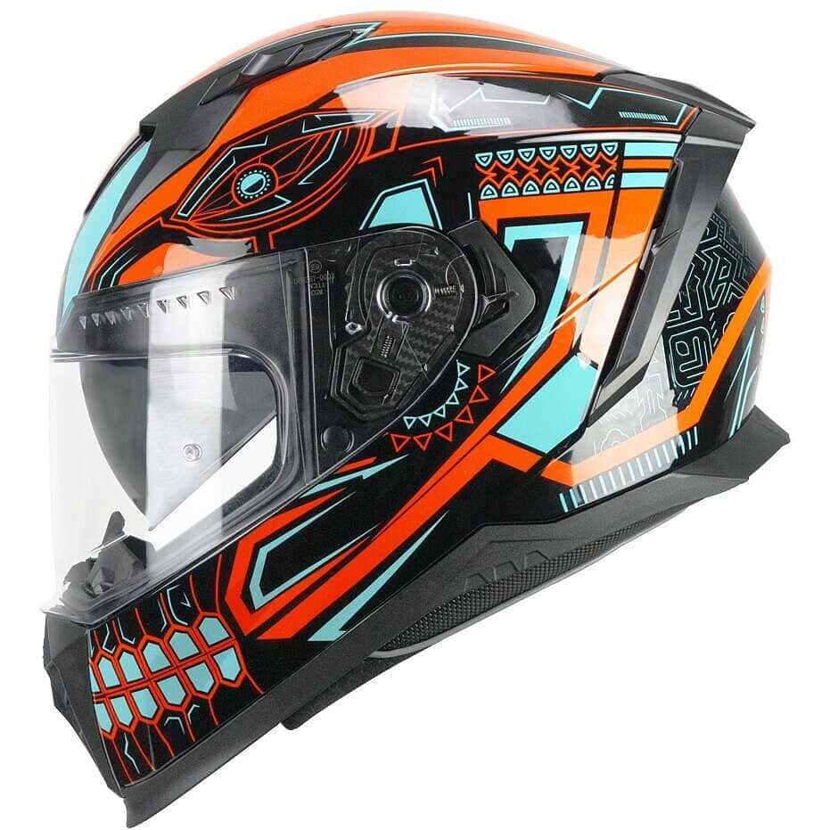 CGM 311M BLAST MAYA Integral Moto Casco Negro Naranja Azul