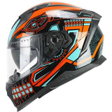 CGM 311M BLAST MAYA Integral Moto Casco Negro Naranja Azul