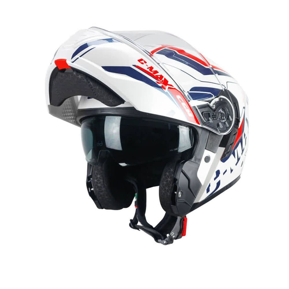 CGM 569G C-MAX City De Moto Casco Modular Azul Blanco Rojo