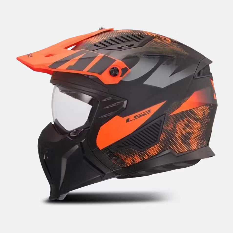 LS2 OF606 DRIFTER GAS CASCO DE MOTO GRIS NARANJA