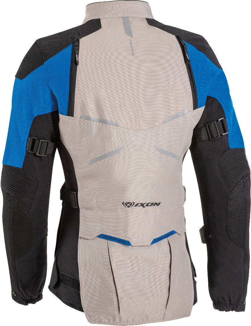 IXON Eddas Mujer Textile Moto Chaqueta Gris Negro Azul
