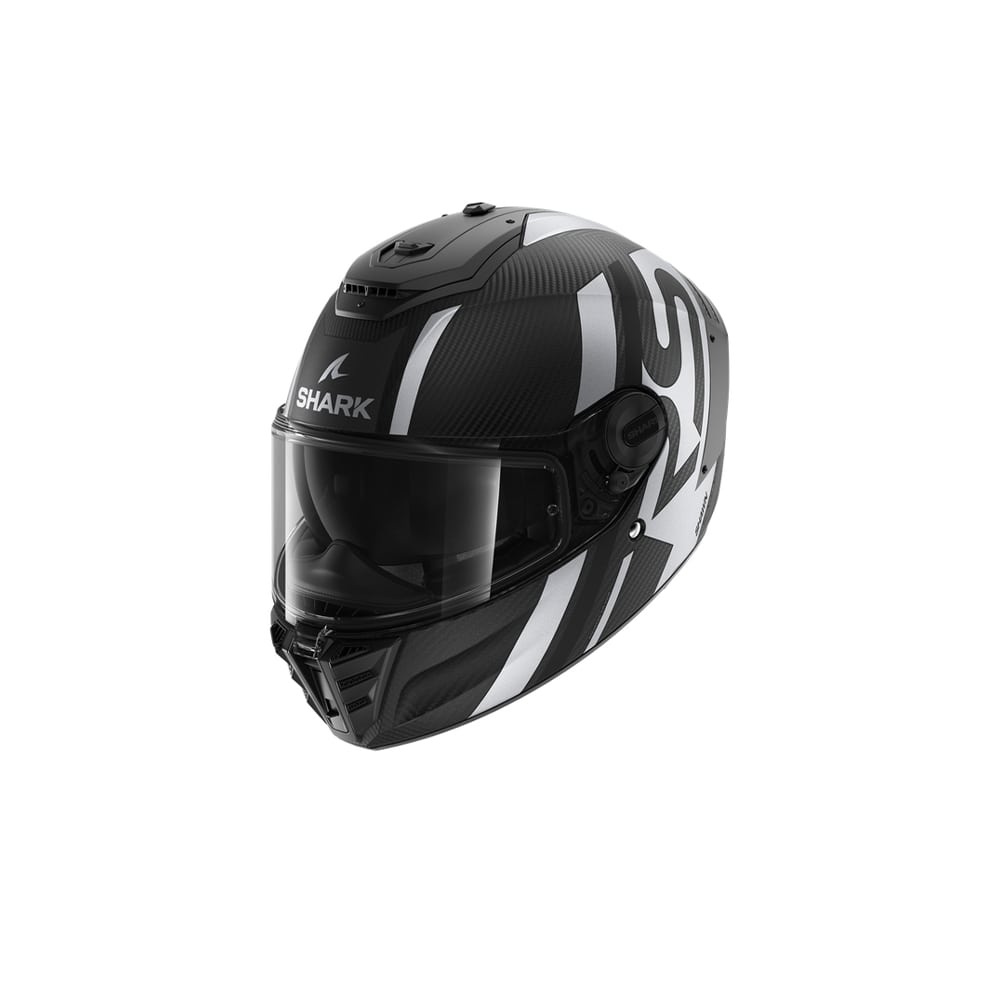 SHARK SPARTAN RS CARBON SHAWN NEGRO CARBÓN MATE PLATA