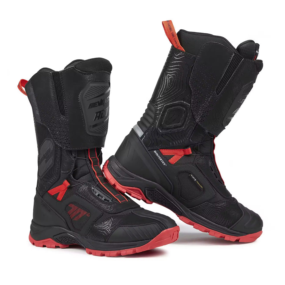 SEVENTY SD-BA6 STELVIO HIGH Botas De Moto Unisex Para Aventura Negro/Rojo