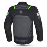 R-TECH SPIRAL MESH JAQUETES DE MOTO HOMES NEGRE GRIS VERD FLUO