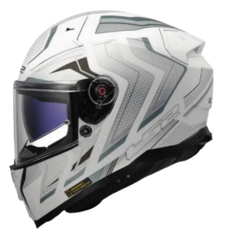 LS2 FF811 VECTOR II ALIZER CASCO DE MOTO MATE BLANCO PLATA