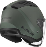 LS2 OF600 COPTER II CASCO DE MOTO SOLID MILITARY VERDE