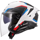 LS2 OF618 VERSO II AIR CASCO DE MOTO BLANCO AZUL ROJO