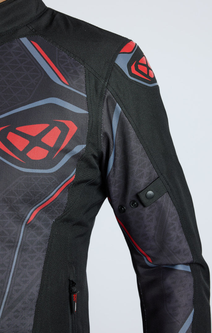 IXON DEMONIAK Verano Moto De Chaqueta Textil Negro Rojo