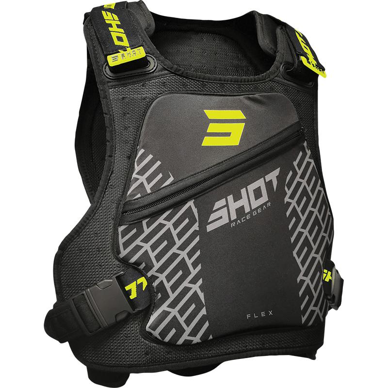 SHOT Pare Pierres Flex Chest Protector Negro Neon Amarillo