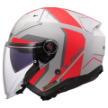 LS2 OF603 INFINITY II FOCUS CASCO DE MOTO GRIS ROJO
