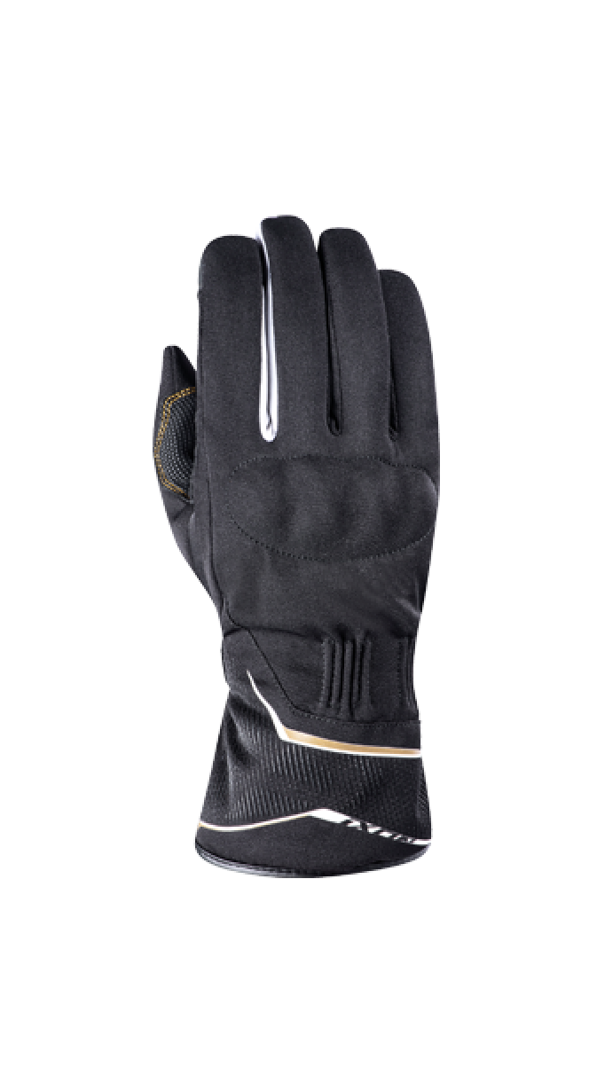 IXON PRO GLOBE MUJER CÁLIDO E IMPERMEABLE GUANTES MOTO NEGRO BLANCO DORADO