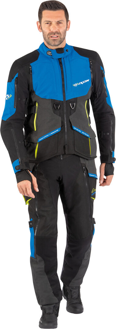 IXON RAGNAR PT PANTALONES TEXTILES MOTO HOMBRE NEGRO ANTRACITA AZUL 