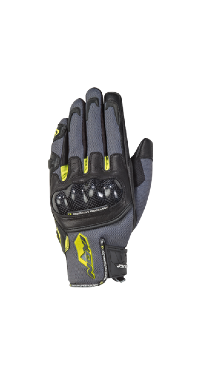 IXON RS RISE AIR hombre Roadster Guantes gris negro amarillo brillante