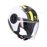 SHIRO ATENAS DELPHI CASCO JET DE MOTOCICLETA AMARILLO-FLUOR