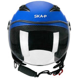 SKA-P 2MHA POD MONO JET CASCO MOTO Blu opaco - CASCO