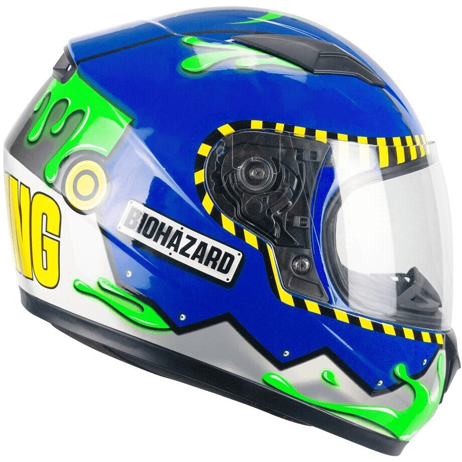 CGM 265R LUCKY BIO jet Casco infantil azul amarillo verde mate