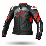 SPYKE ESTORIL EVO LEATHER JACKET BLACK FLUORED