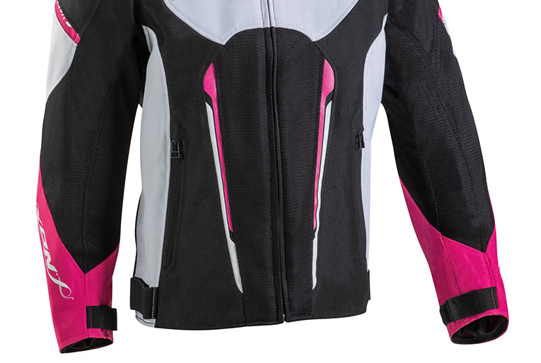IXON STRIKER AIR L Niños Textil Moto Chaqueta Negro, Blanco Fucsia