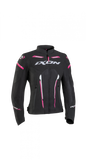 IXON STRIKER AIR LD Mujer Textil Moto Chaqueta Negro Blanco Fushia