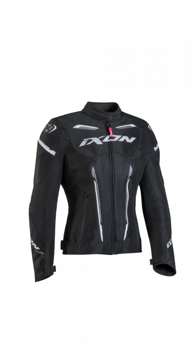 IXON STRIKER AIR WPL Mujer Textil Chaqueta Moto Negro Blanco