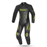 SHUA INFINITY 1 PC MONO DE MOTO HOMBRE NEGRO AMARILLO FLOU