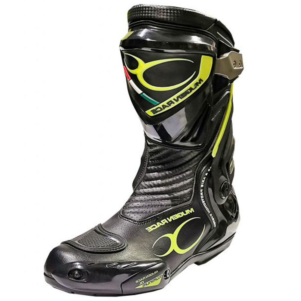 MUGENRACE Sphantom 3 Deportivas Moto Botas Negro/Fluo