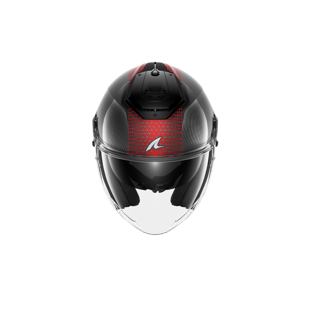 SHARK RS JET CARBON IKONIK Carbono Rojo Cromado Casco