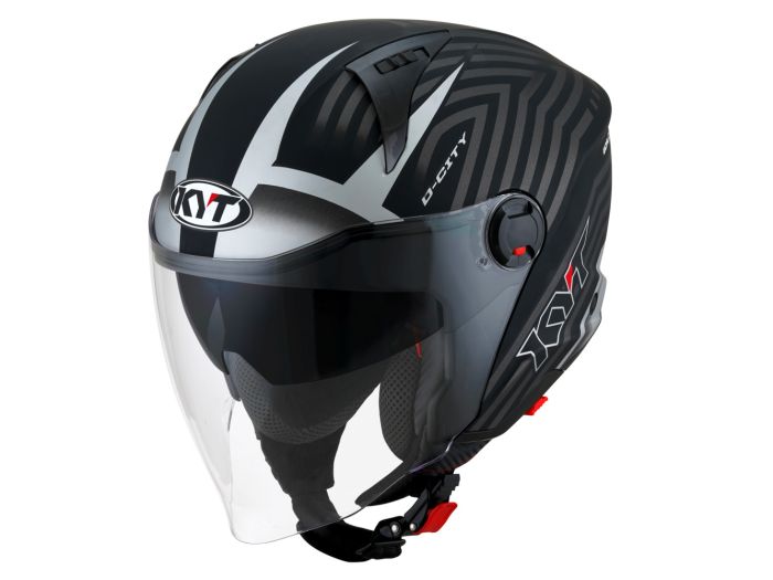 KYT- CASCOS D-CITY LUCENT NEGRO MATE PLATA